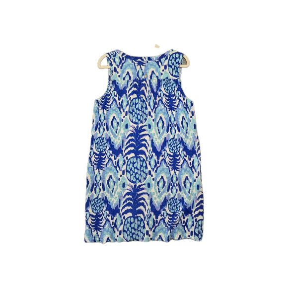 Lilly Pulitzer Women's Sleeveless Serene Blue Tropical Me Print Dev Dress L - Picture 5 of 11